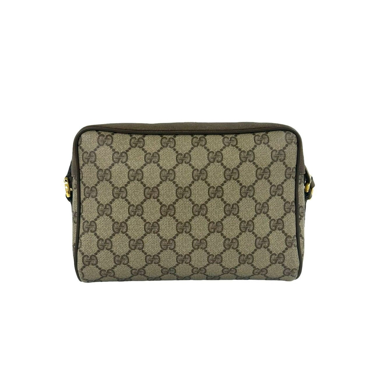 Gucci Vintage Sherry Line GG Pattern Logo Leather Shoulder Bag Pochette Brown — view 3