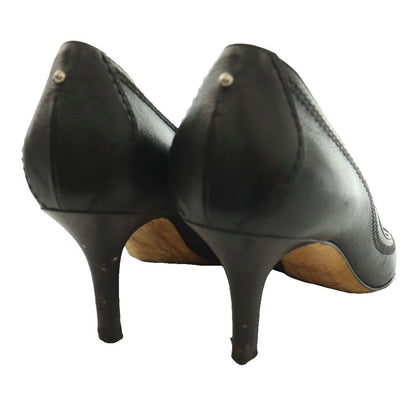 Dior Pumps Round Toe Logo Leather Black SS Heel 36 — view 5