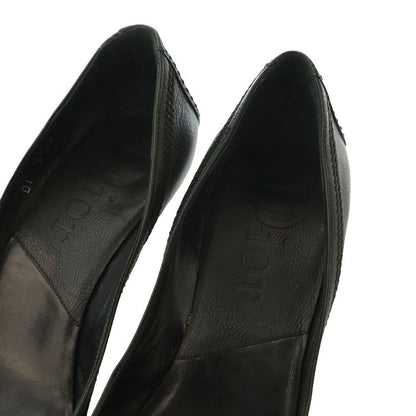 Dior Pumps Round Toe Logo Leather Black SS Heel 36 — view 4