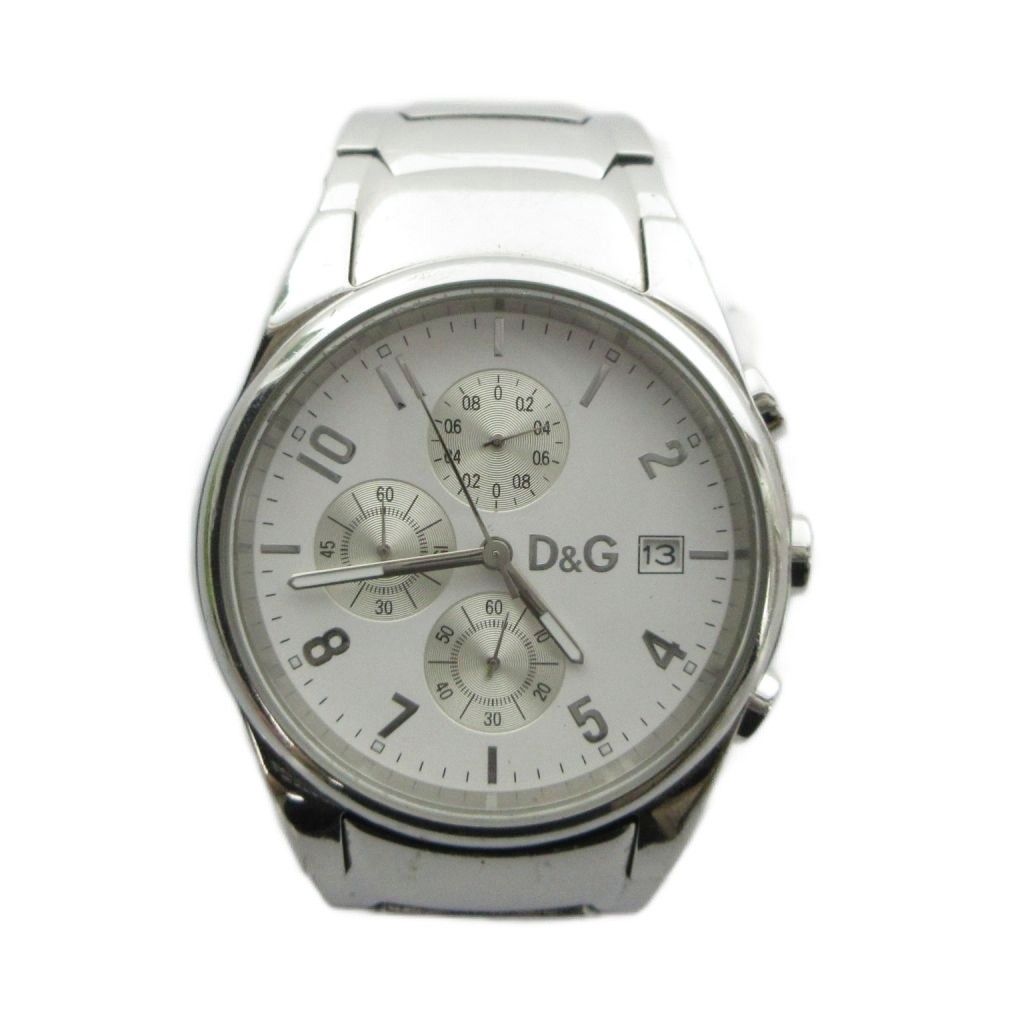 Dolce & Gabbana D&G Watch Quartz Chronograph Carre Date White Dial Silver — view 2