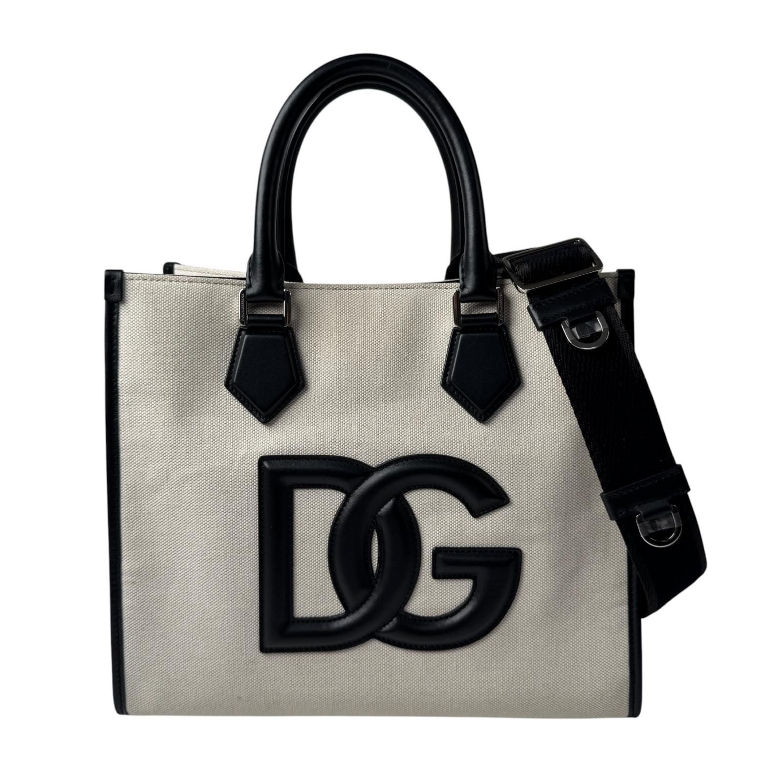 Dolce & Gabbana D&G 2-Way Tote Shoulder Bag DG Logo Canvas