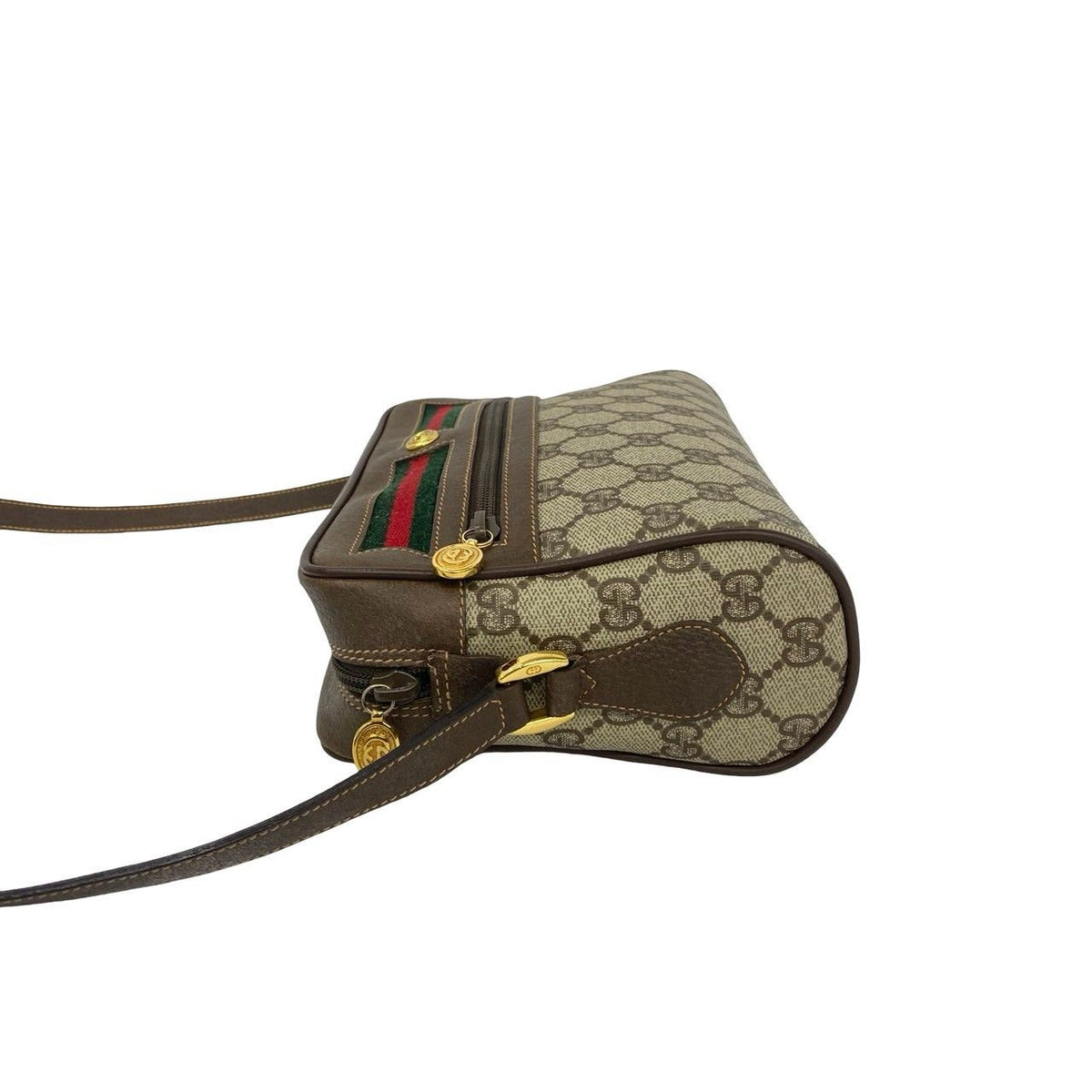 Gucci Vintage Sherry Line GG Pattern Logo Leather Shoulder Bag Crossbody Brown — view 5