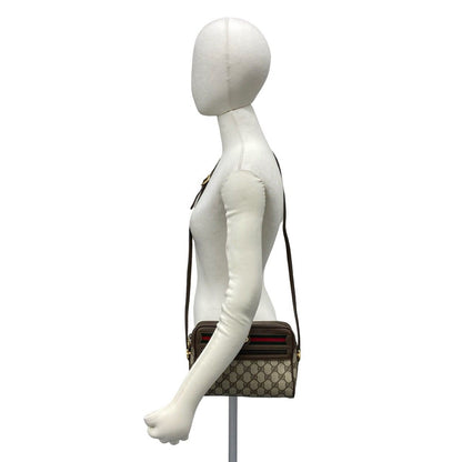 Gucci Vintage Sherry Line GG Pattern Logo Leather Shoulder Bag Crossbody Brown — view 2
