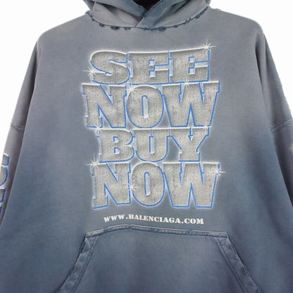 Balenciaga Demna Era Large Fit Hoodie Washed L Blue — view 4