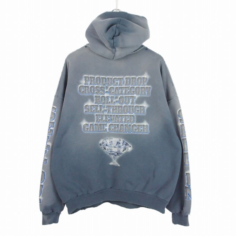 Balenciaga Demna Era Large Fit Hoodie Washed L Blue — view 2