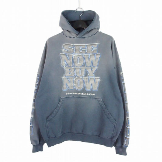 Balenciaga Demna Era Large Fit Hoodie Washed L Blue
