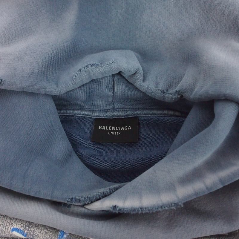 Balenciaga Demna Era Large Fit Hoodie Washed L Blue — view 7