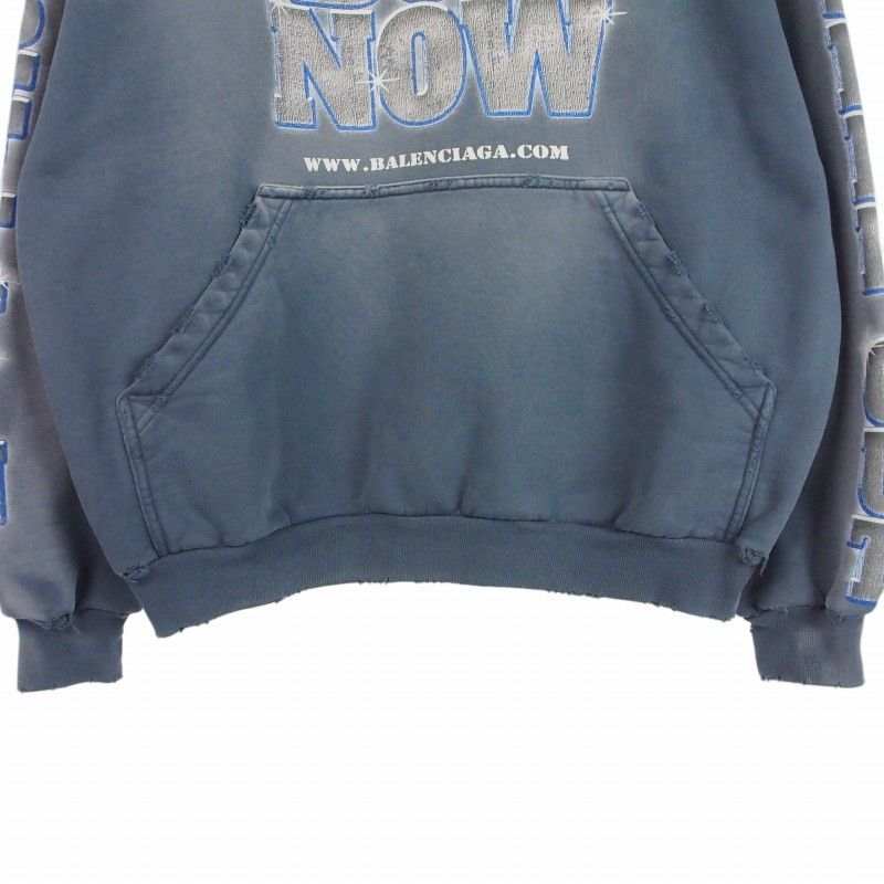 Balenciaga Demna Era Large Fit Hoodie Washed L Blue — view 5