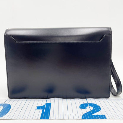 Loewe Clutch Anagram Diplomatico 361.75.001 Black Calf Leather Wristlet Silver — view 3