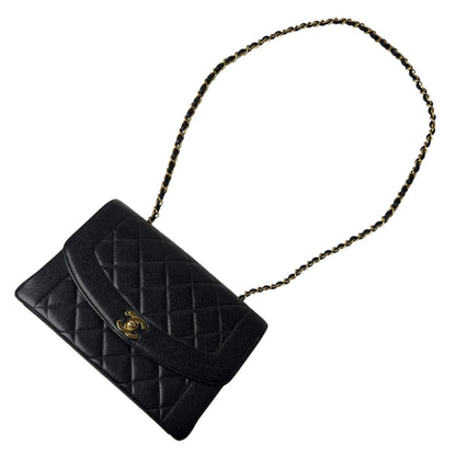Chanel Diana Flap Quilted 25 Caviar Leather Chain Shoulder Bag — view 3