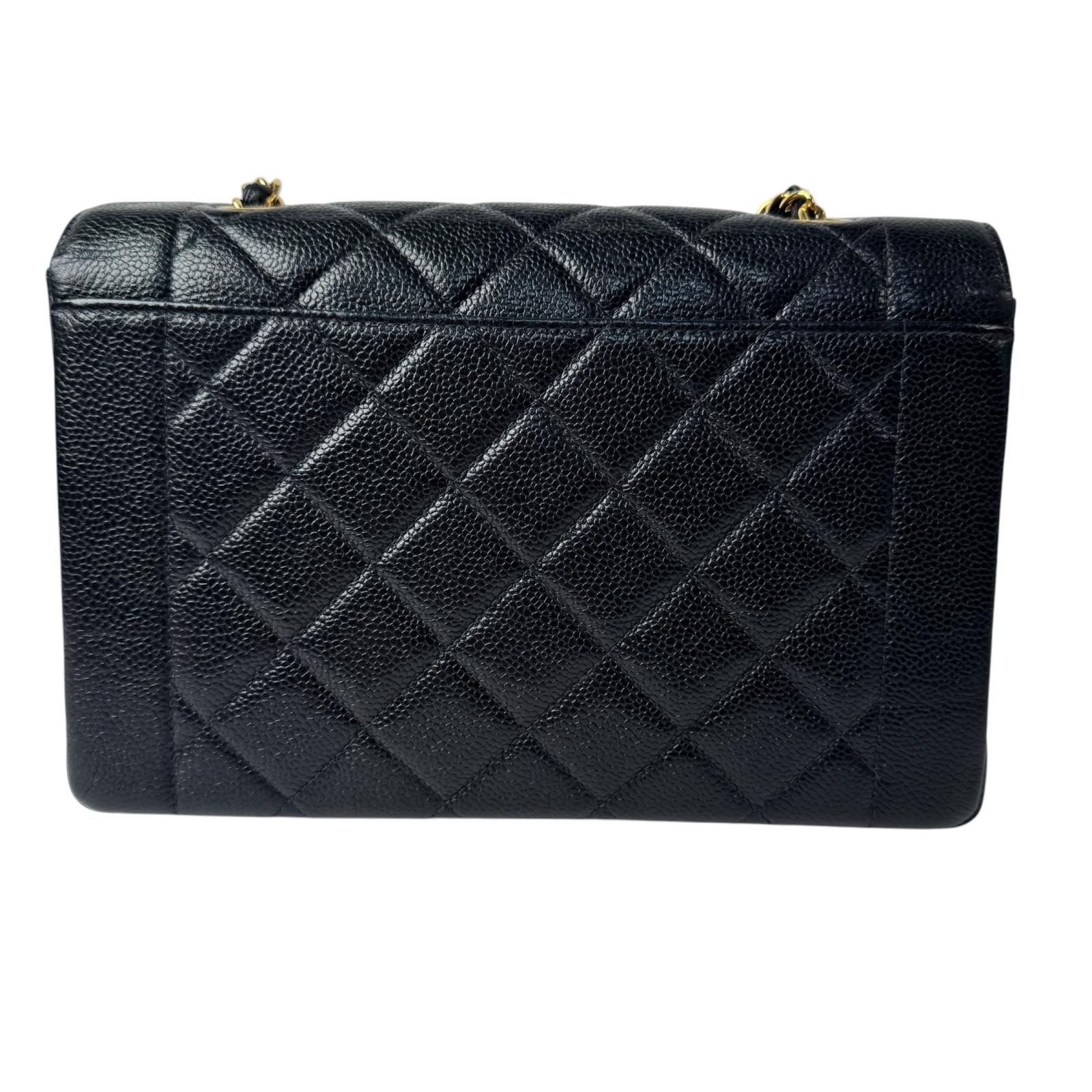 Chanel Diana Flap Quilted 25 Caviar Leather Chain Shoulder Bag — view 4