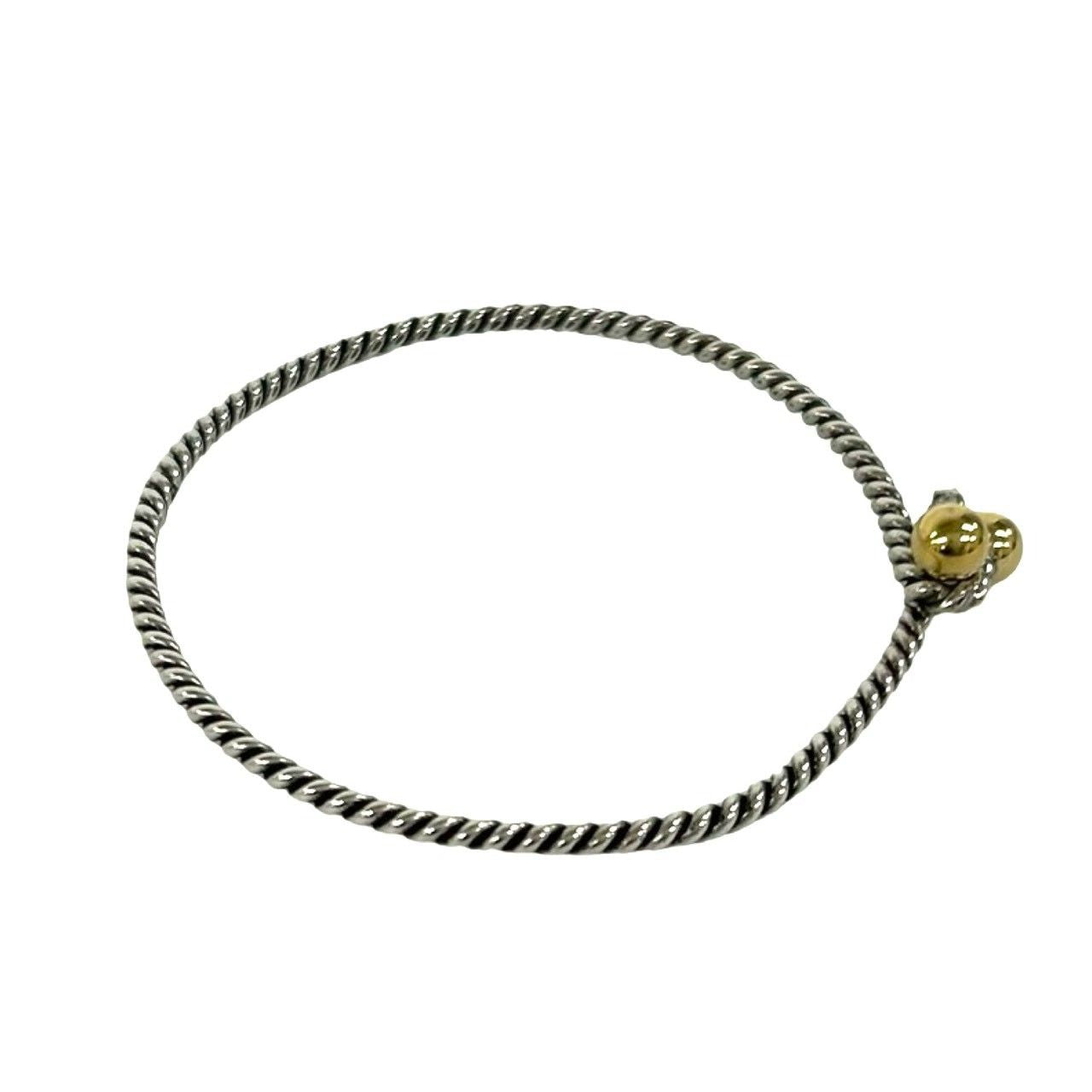 Tiffany & Co Hook Eye Twist Bracelet 925 Sterling Silver Gold 18K Bangle — view 5