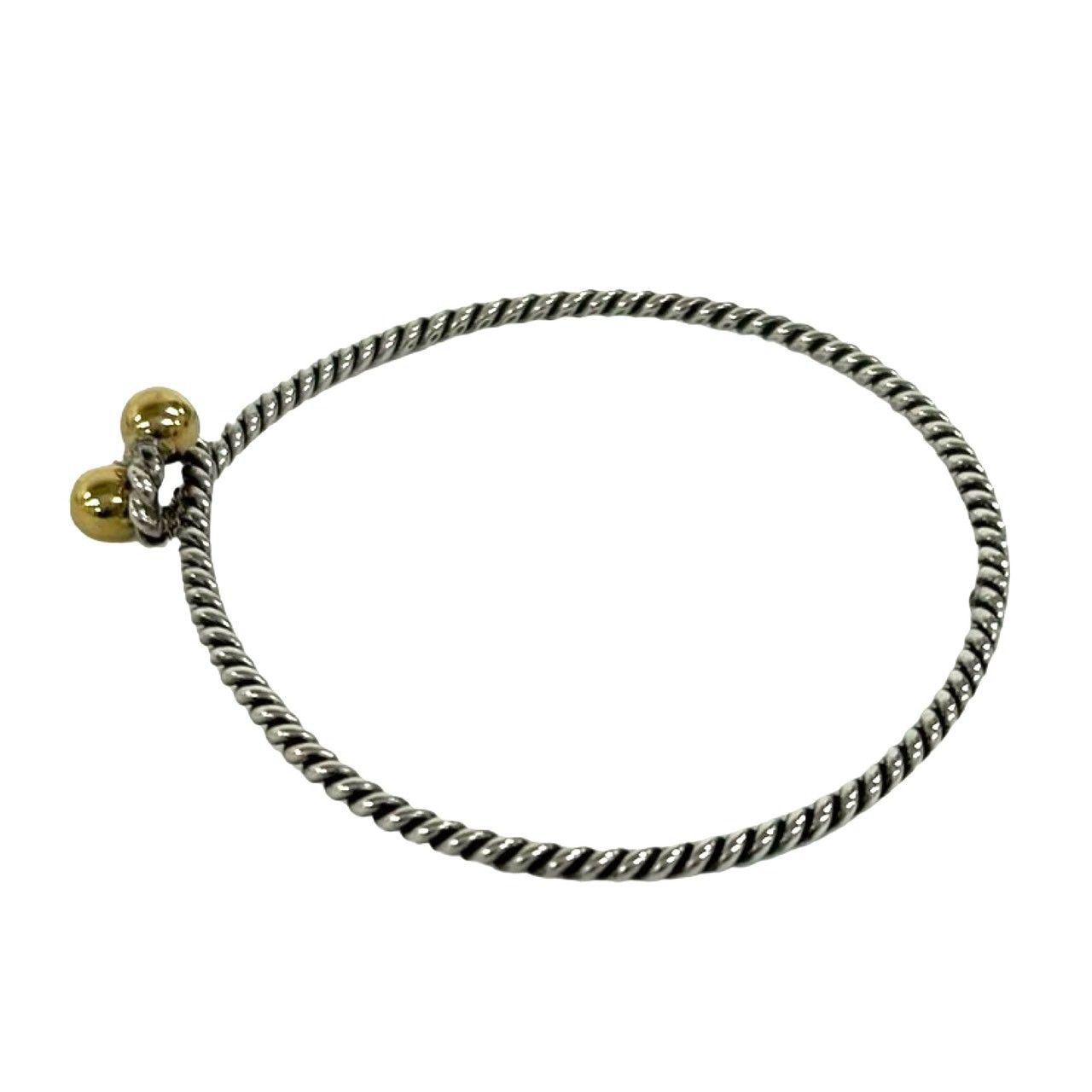 Tiffany & Co Hook Eye Twist Bracelet 925 Sterling Silver Gold 18K Bangle — view 4