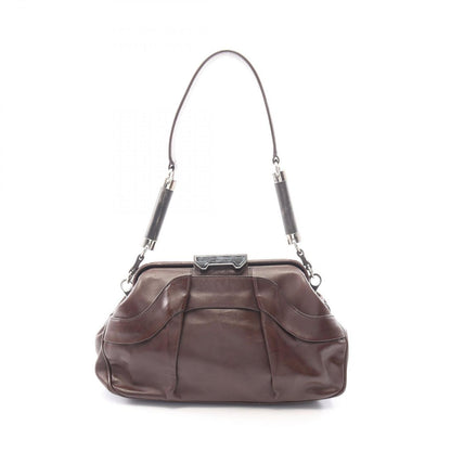 Celine Shoulder Bag Dark Brown Leather