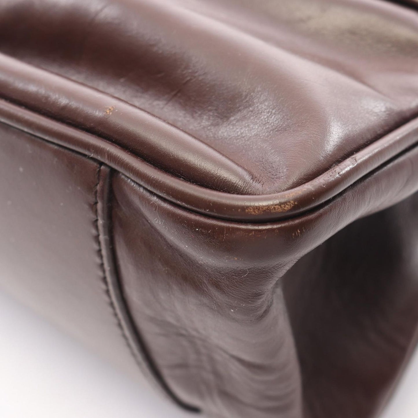 Celine Shoulder Bag Dark Brown Leather — view 5