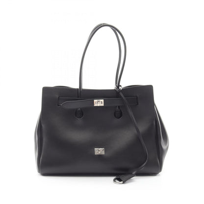 Balenciaga Tote Bag Bel Air Black Leather Carryall
