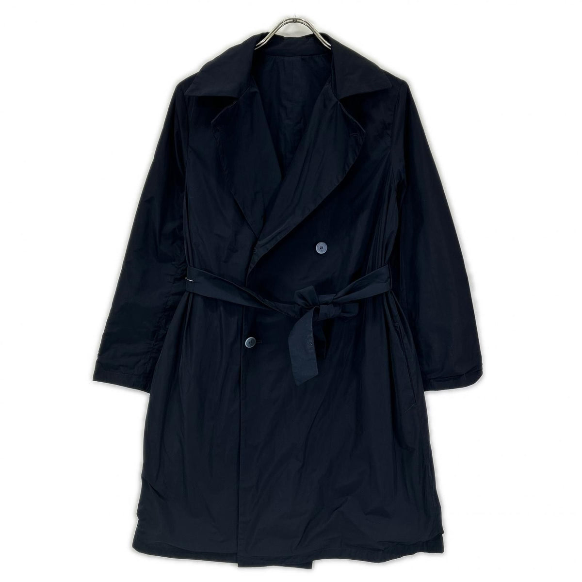 Max Mara Maxmara Studio Navy Nylon Reversible Coat 38 — view 3