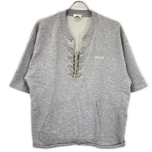 Celine Lace Color Loose Sweatshirt Shirt with Satin Patch