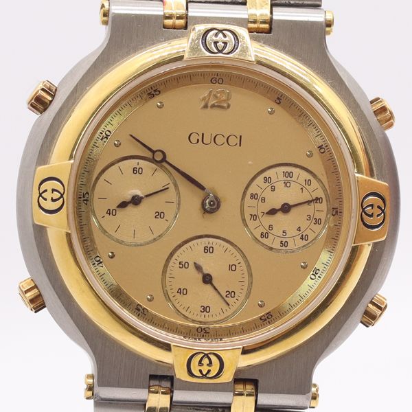 Gucci Quartz Chrono Gold Dial Watch