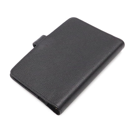 Chanel CC Logo Agenda Notebook Cover Hole System Caviar Leather Black Gold — view 2
