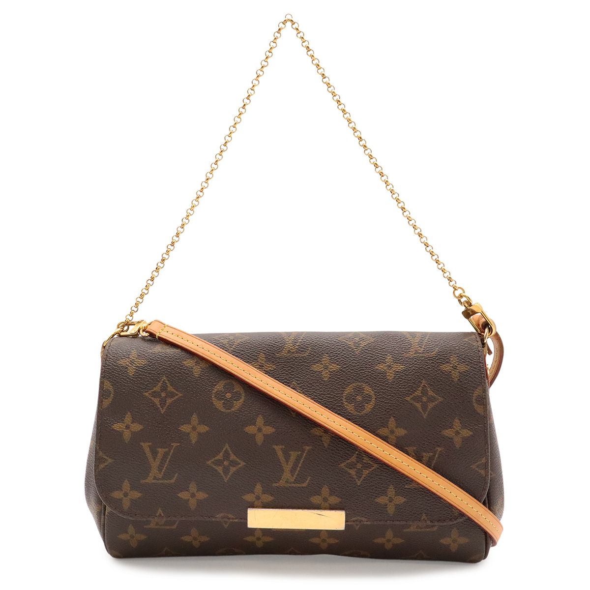 Louis Vuitton Monogram Favorite MM Shoulder Bag Crossbody Chain 2-Way Clutch