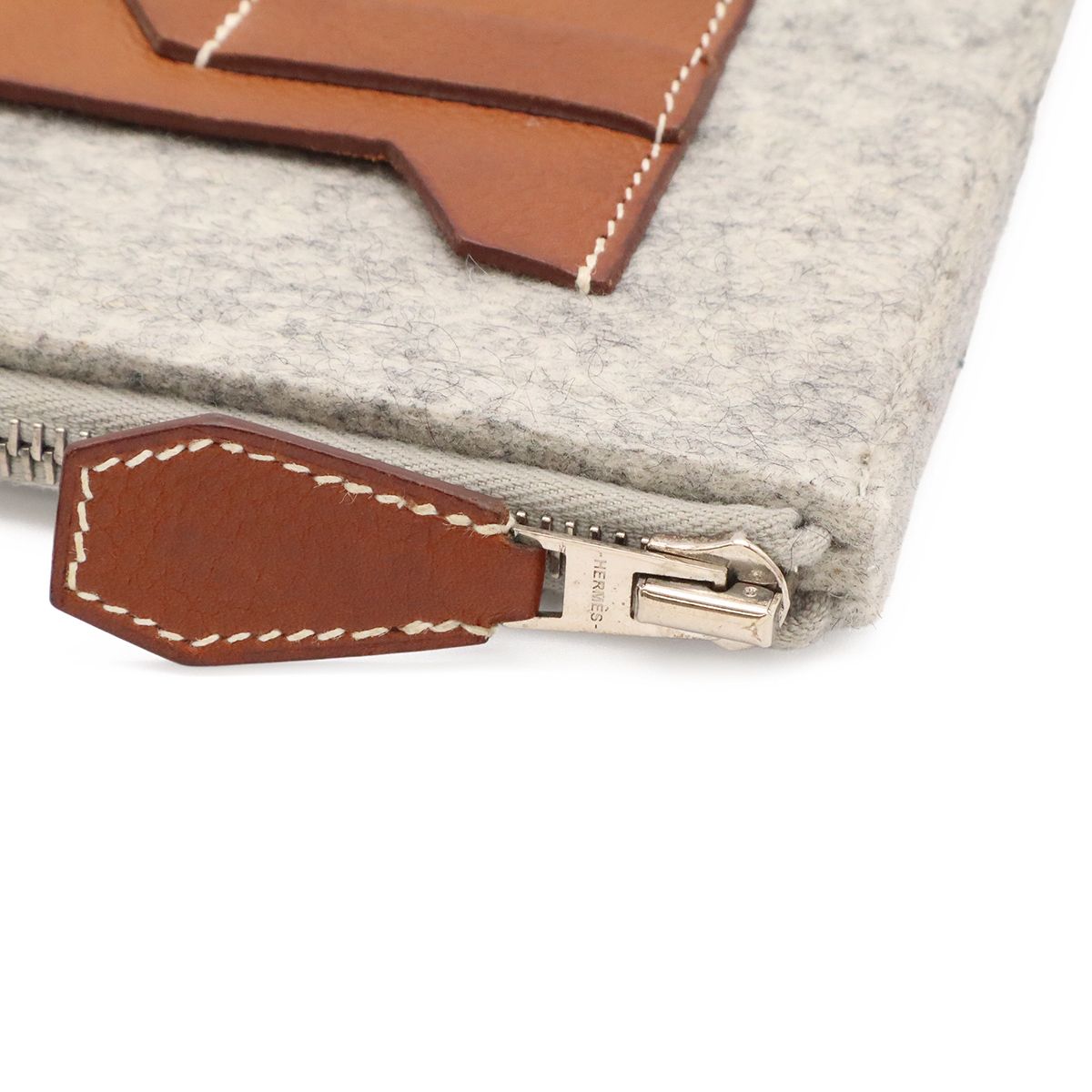 Hermes Toodoo 29 Clutch Second Pouch Business Felt Veau Epsom Light Gray Brown — view 4