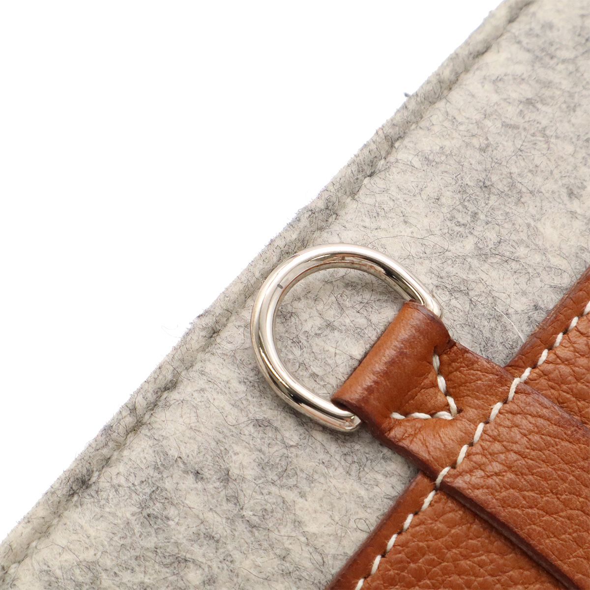 Hermes Toodoo 29 Clutch Second Pouch Business Felt Veau Epsom Light Gray Brown — view 5