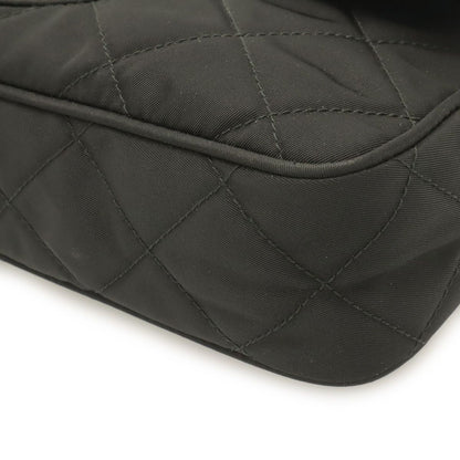 Prada Shoulder Bag Pochette 2-Way Clutch Quilted Nylon Leather Nero Black Silver — view 3