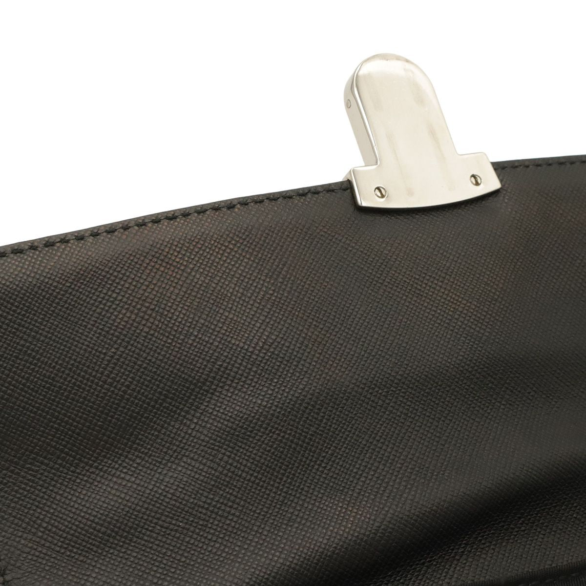 Prada Shoulder Bag Pochette 2-Way Clutch Quilted Nylon Leather Nero Black Silver — view 8