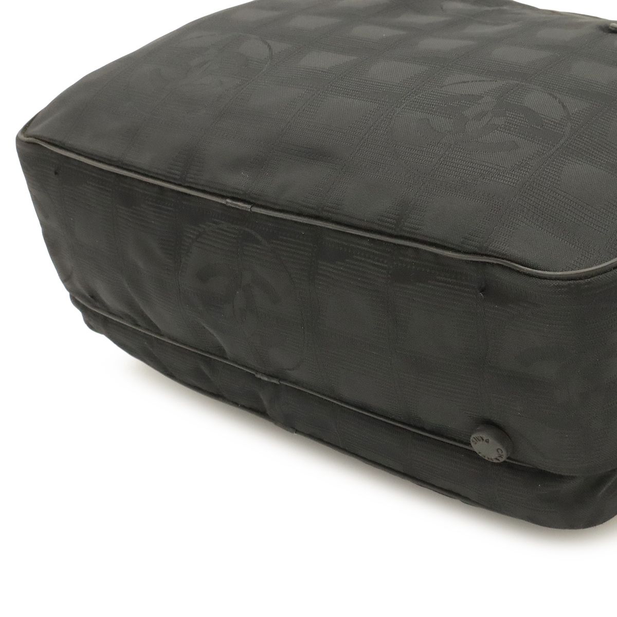 Chanel New Travel Line Handle Tote Mini Bag Nylon Jacquard Leather Black — view 3