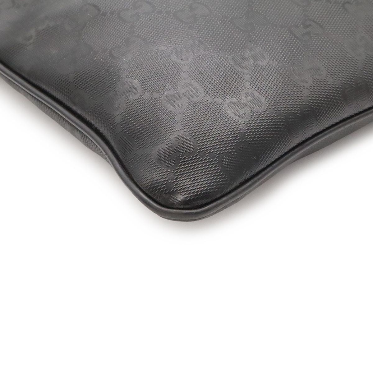 Gucci GG Supreme Shoulder Bag Pochette Crossbody Leather Black Silver — view 4