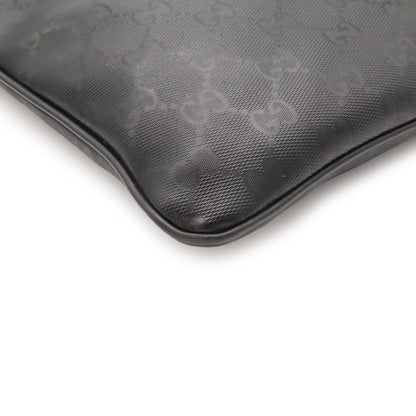 Gucci GG Supreme Shoulder Bag Pochette Crossbody Leather Black Silver — view 4