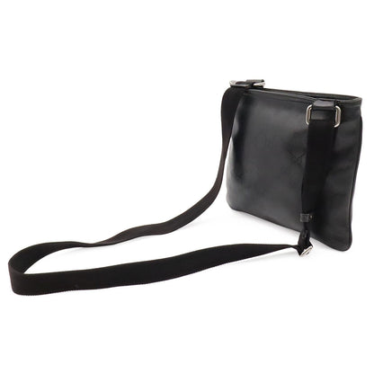 Gucci GG Supreme Shoulder Bag Pochette Crossbody Leather Black Silver — view 2