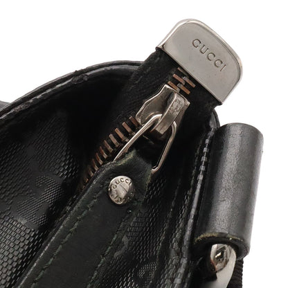 Gucci GG Supreme Shoulder Bag Pochette Crossbody Leather Black Silver — view 7