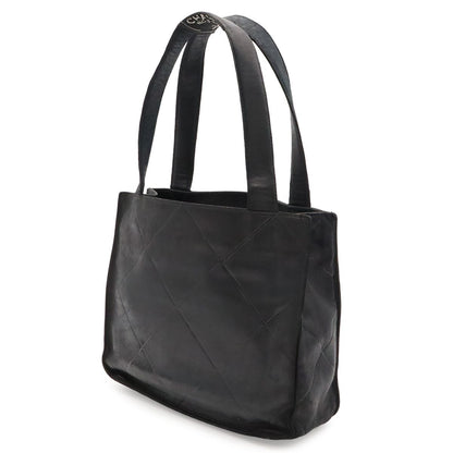 Chanel Boutique Tag Handle Tote Bag Lattice Lambskin Leather Black — view 2