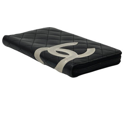 Chanel Wallet Cambon Chief Lambskin Black Pink Zip Around — view 3