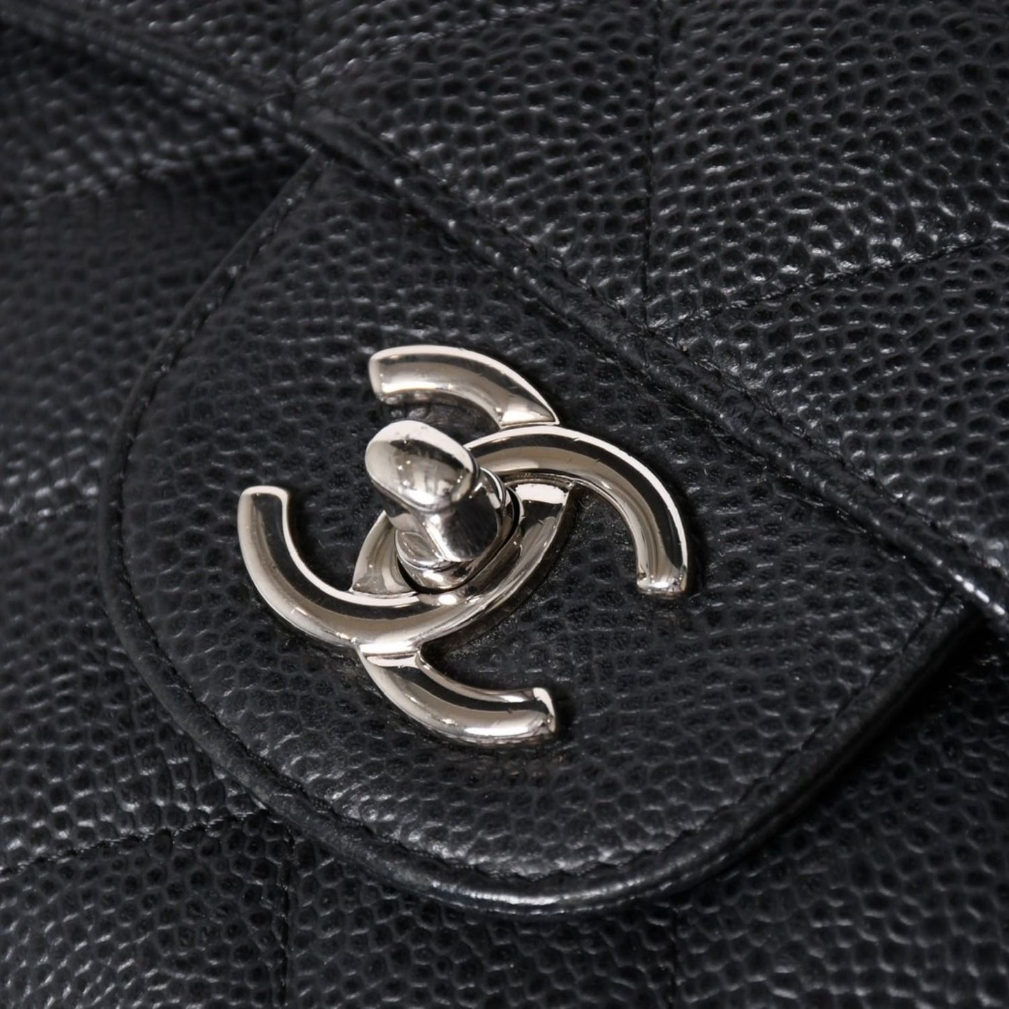 Chanel Maxi Quilted 30 Double Flap Chain Shoulder Bag CC Logo Caviar Leather — view 6
