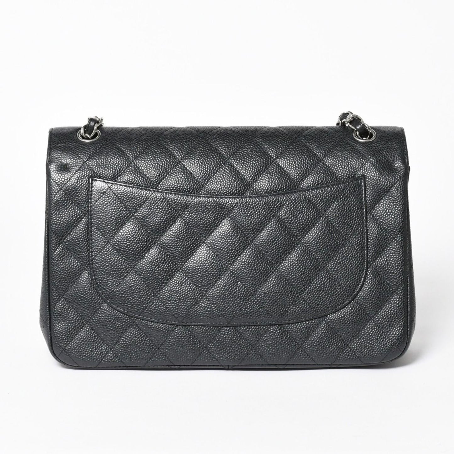Chanel Maxi Quilted 30 Double Flap Chain Shoulder Bag CC Logo Caviar Leather — view 2