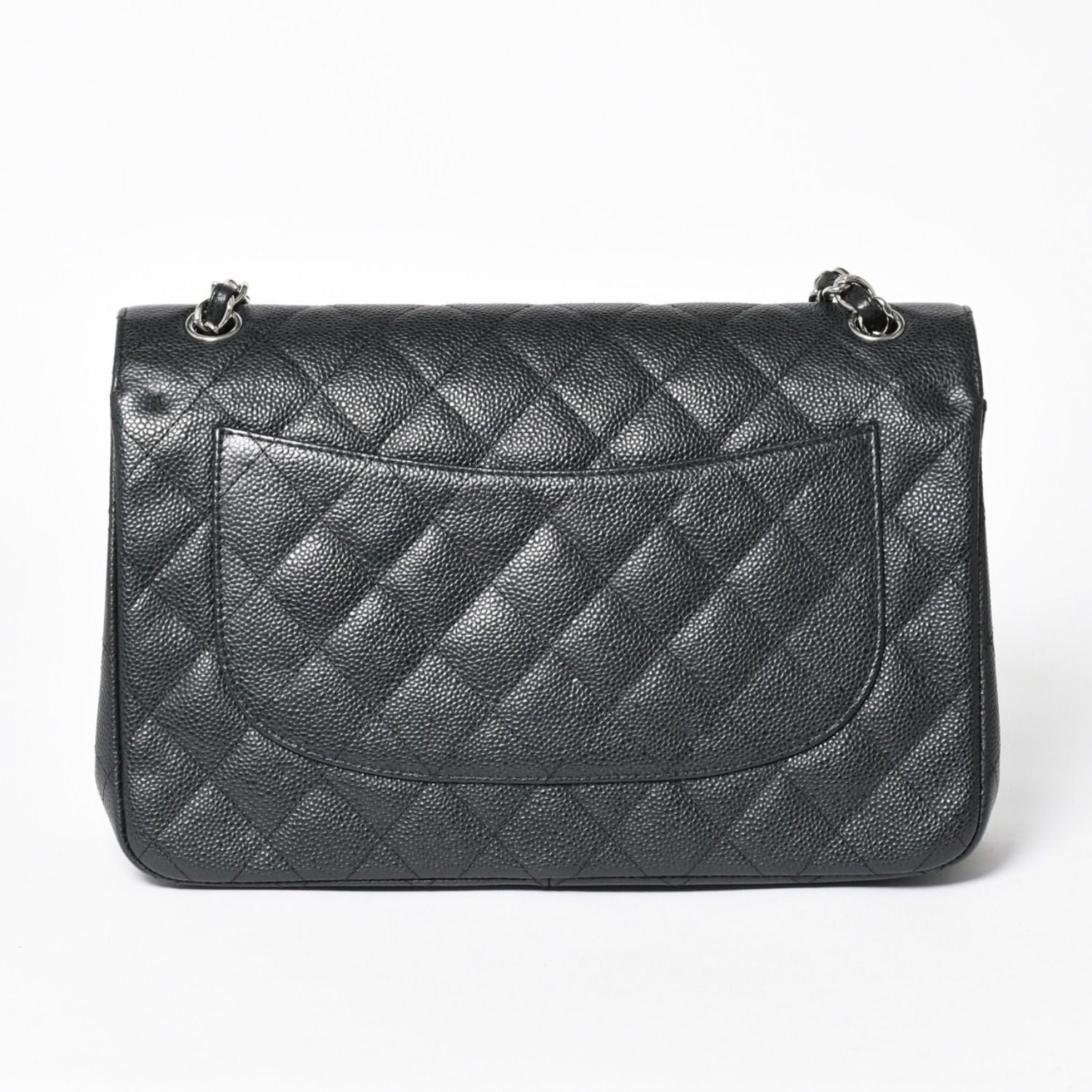 Chanel Maxi Quilted 30 Double Flap Chain Shoulder Bag CC Logo Caviar Leather — view 2