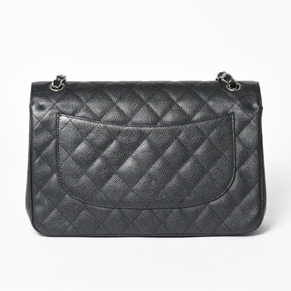 Chanel Maxi Quilted 30 Double Flap Chain Shoulder Bag CC Logo Caviar Leather — view 2