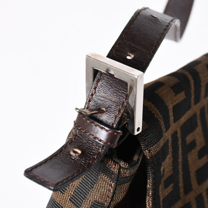 Fendi Mamma Baguette Bag Zucca Pattern Brown Vintage Silver — view 6