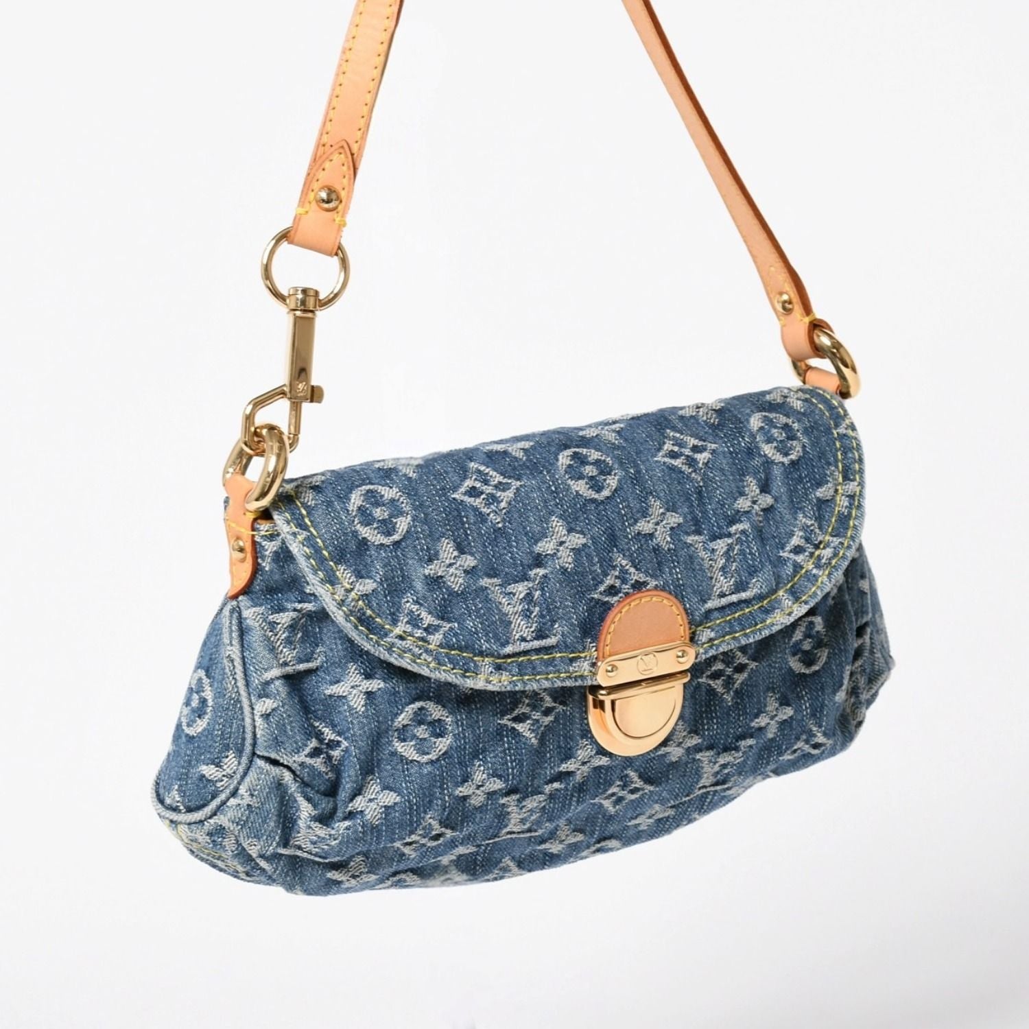 Louis Vuitton Handbag Mini Pleaty Denim Blue Monogram — view 3