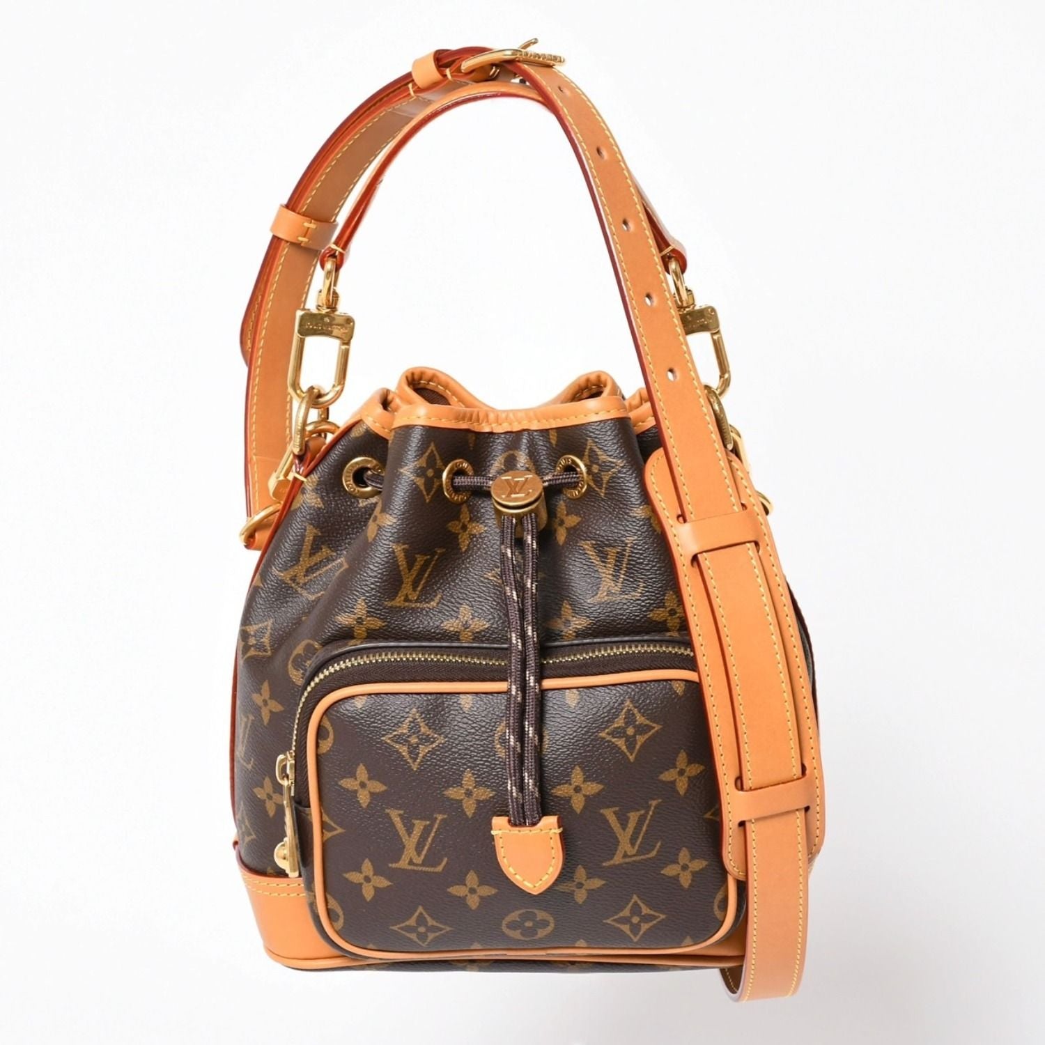 Louis Vuitton Noe Cargo Bucket Bag Brown Gold