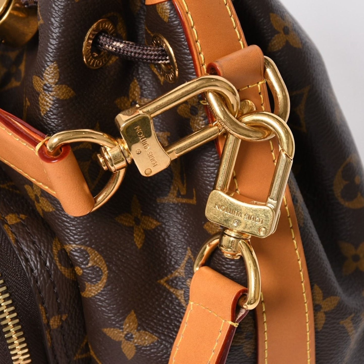 Louis Vuitton Noe Cargo Bucket Bag Brown Gold — view 6