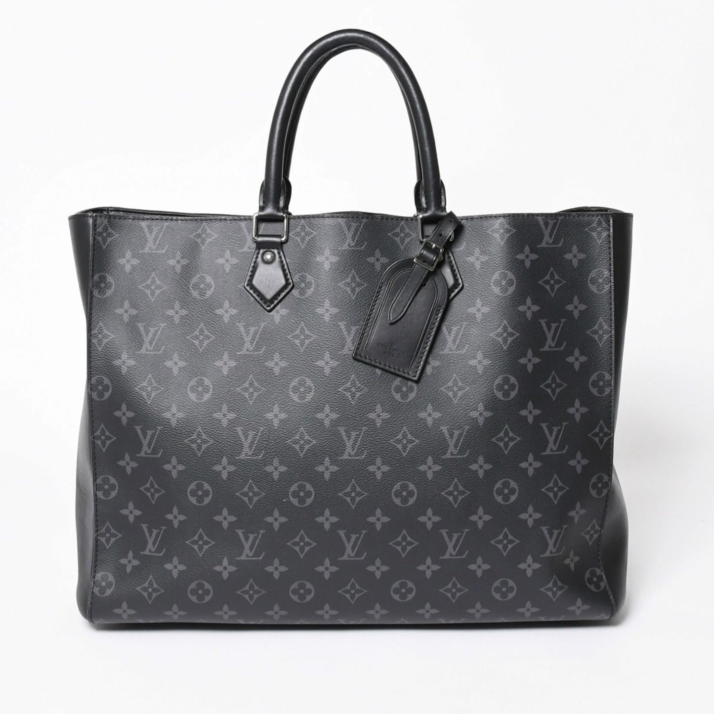 Louis Vuitton Grand Sac Tote Bag Monogram Eclipse Black Silver
