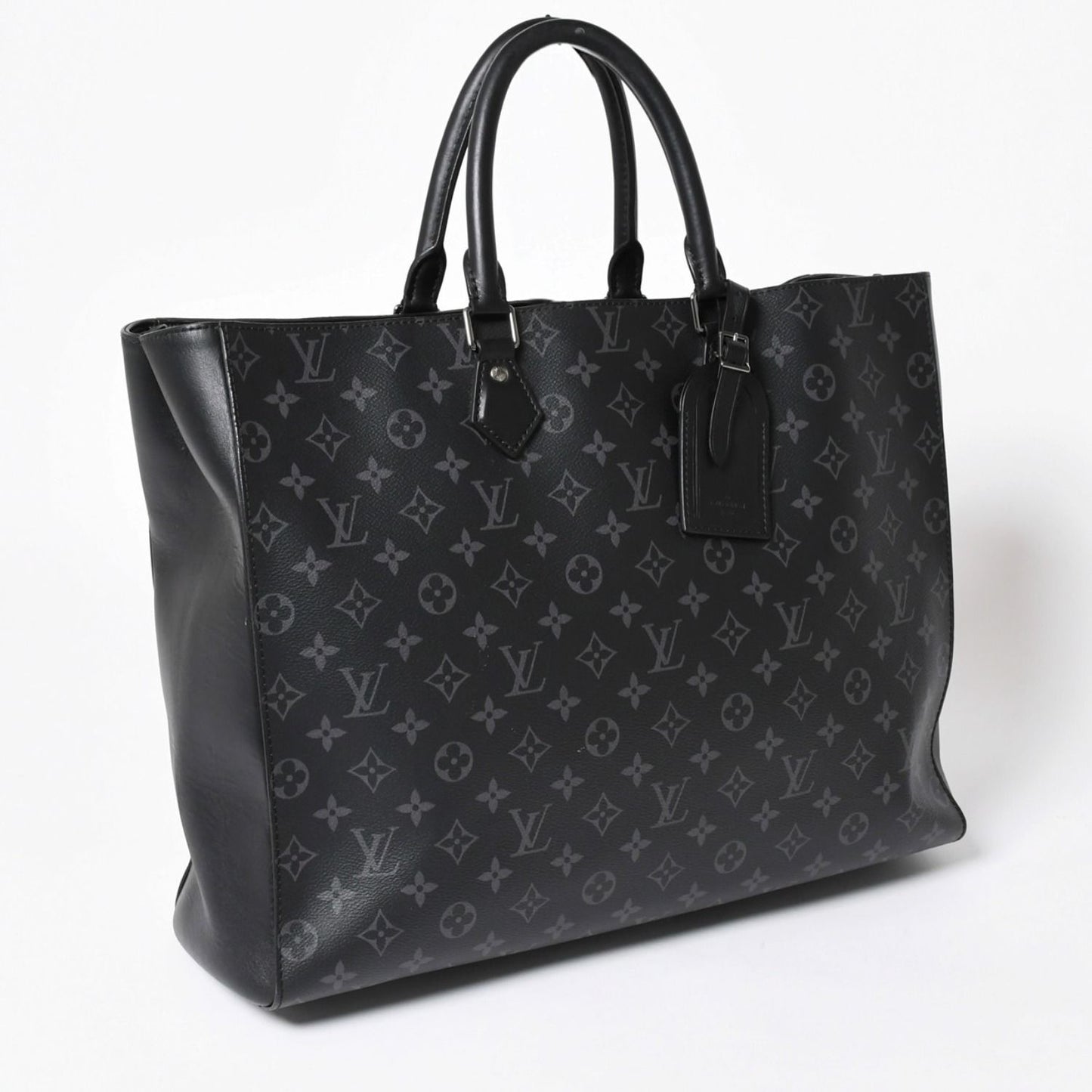 Louis Vuitton Grand Sac Tote Bag Monogram Eclipse Black Silver — view 3