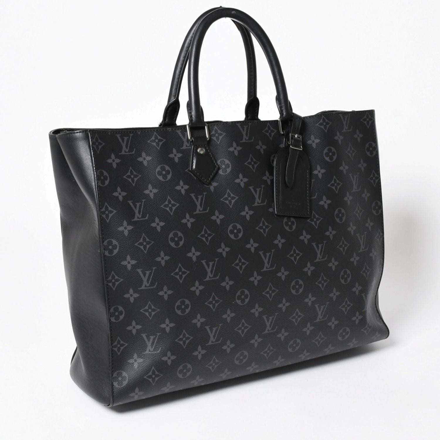 Louis Vuitton Grand Sac Tote Bag Monogram Eclipse Black Silver — view 3