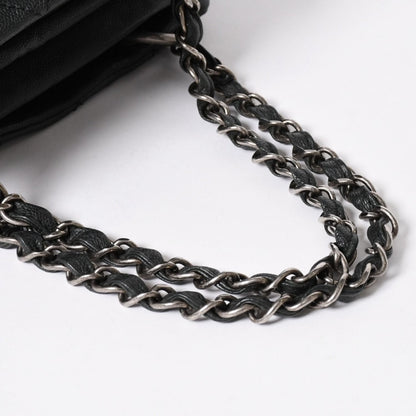 Chanel Wild Stitch Chain Tote Bag CC Logo Caviar Leather Black — view 7