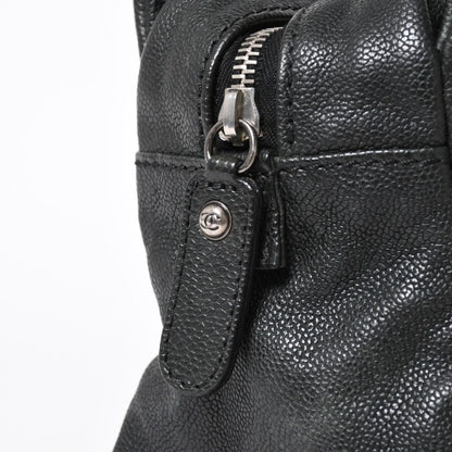 Chanel Wild Stitch Chain Tote Bag CC Logo Caviar Leather Black — view 5