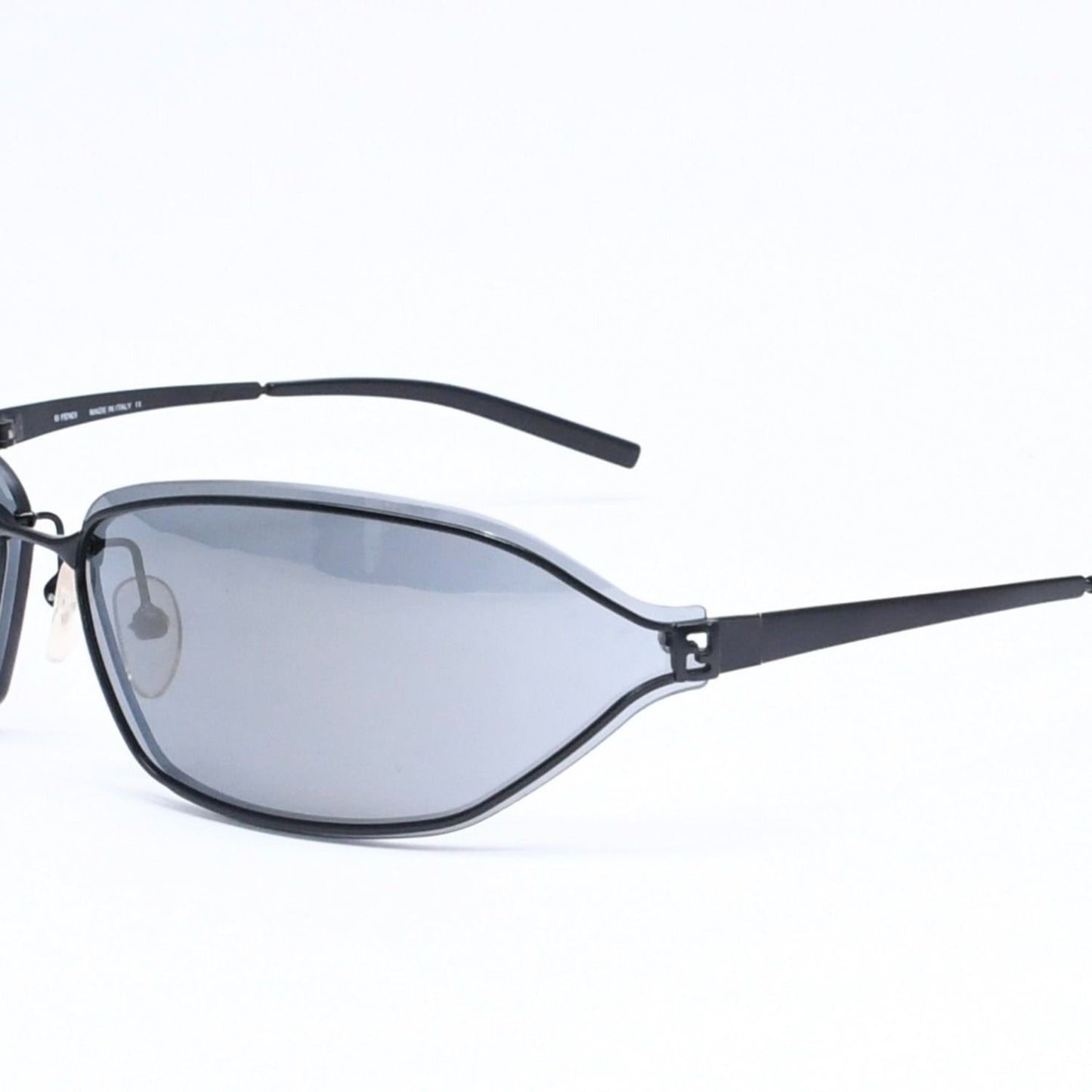 Fendi Sunglasses Eyewear 72 Black Metal Acetate Zucca Motif — view 3